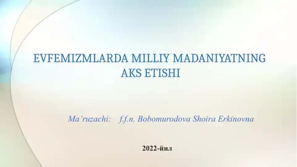 Evfemizmlarda milliy madaniyatning aks etishi