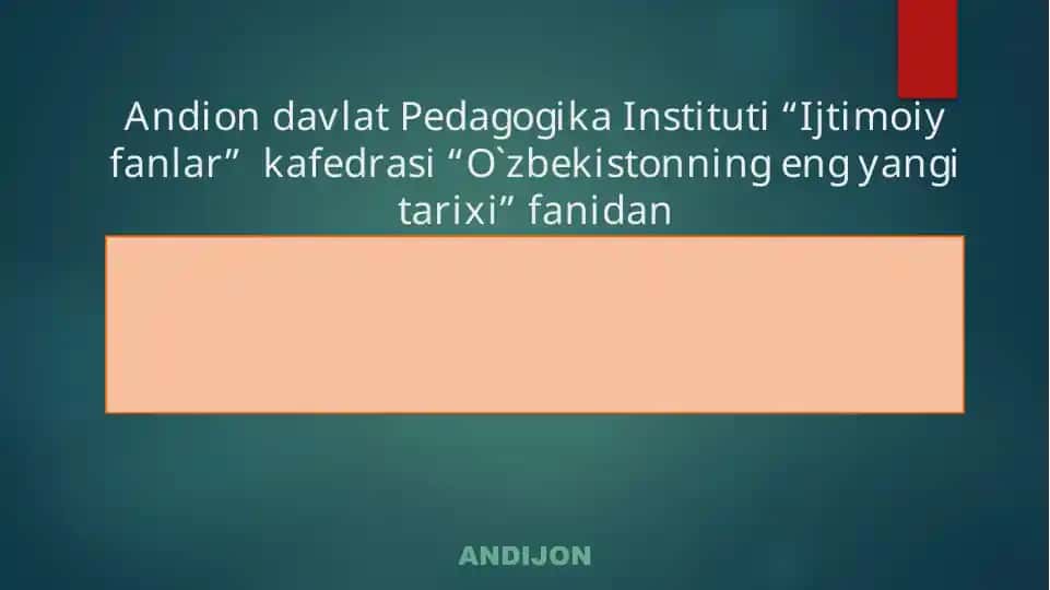 O'zbekistonning eng yaxshi tarixi