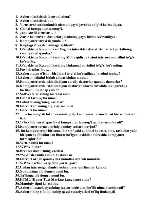 Axborot xavfsizligi