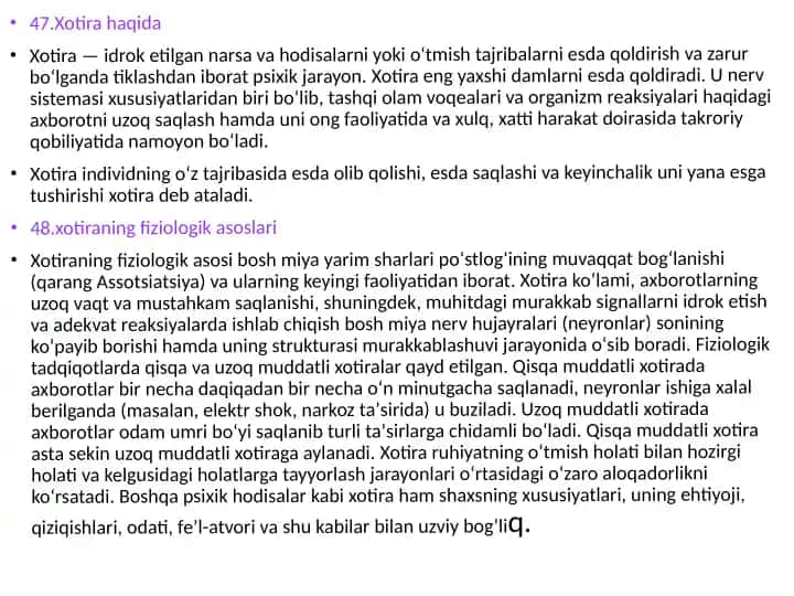 Xotira haqida
