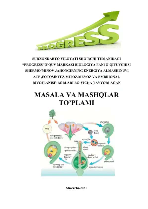 "Progress" O'quv Markazi Biologiya fanidan test savollari