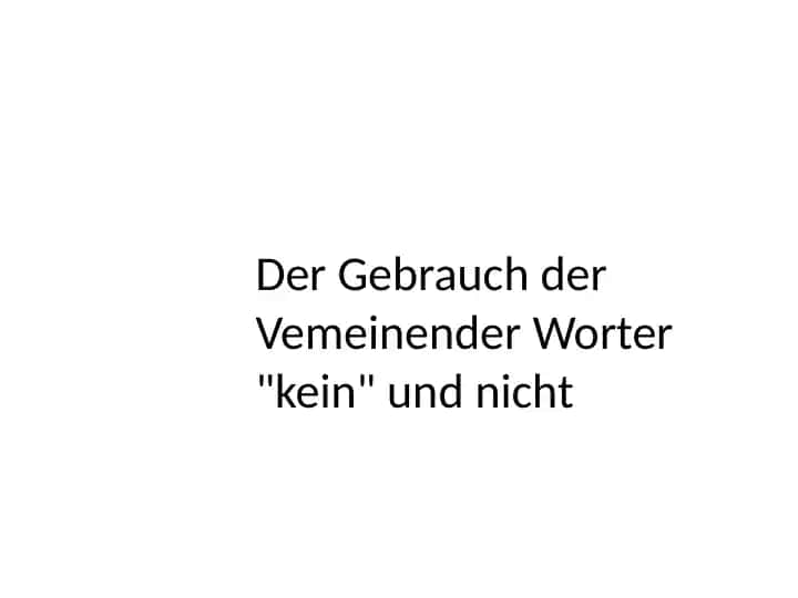 Negation (Verneinung)
