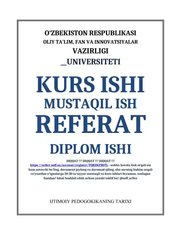 Ijtimoiy pedagogikaning tarixi