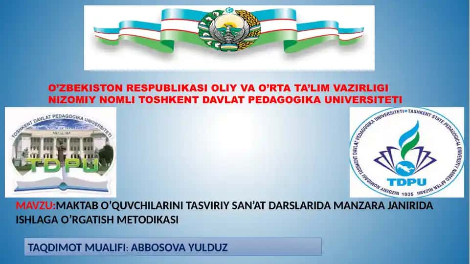 MAKTAB O’QUVCHILARINI TASVIRIY SAN’AT DARSLARIDA MANZARA JANIRIDA ISHLAGA O’RGATISH METODIKASI