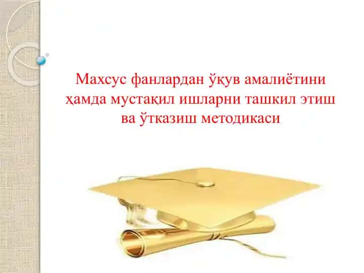 O‘quv amaliyotini hamda mustaqil ishlarni tashkil etish va o‘tkazish metodikasi