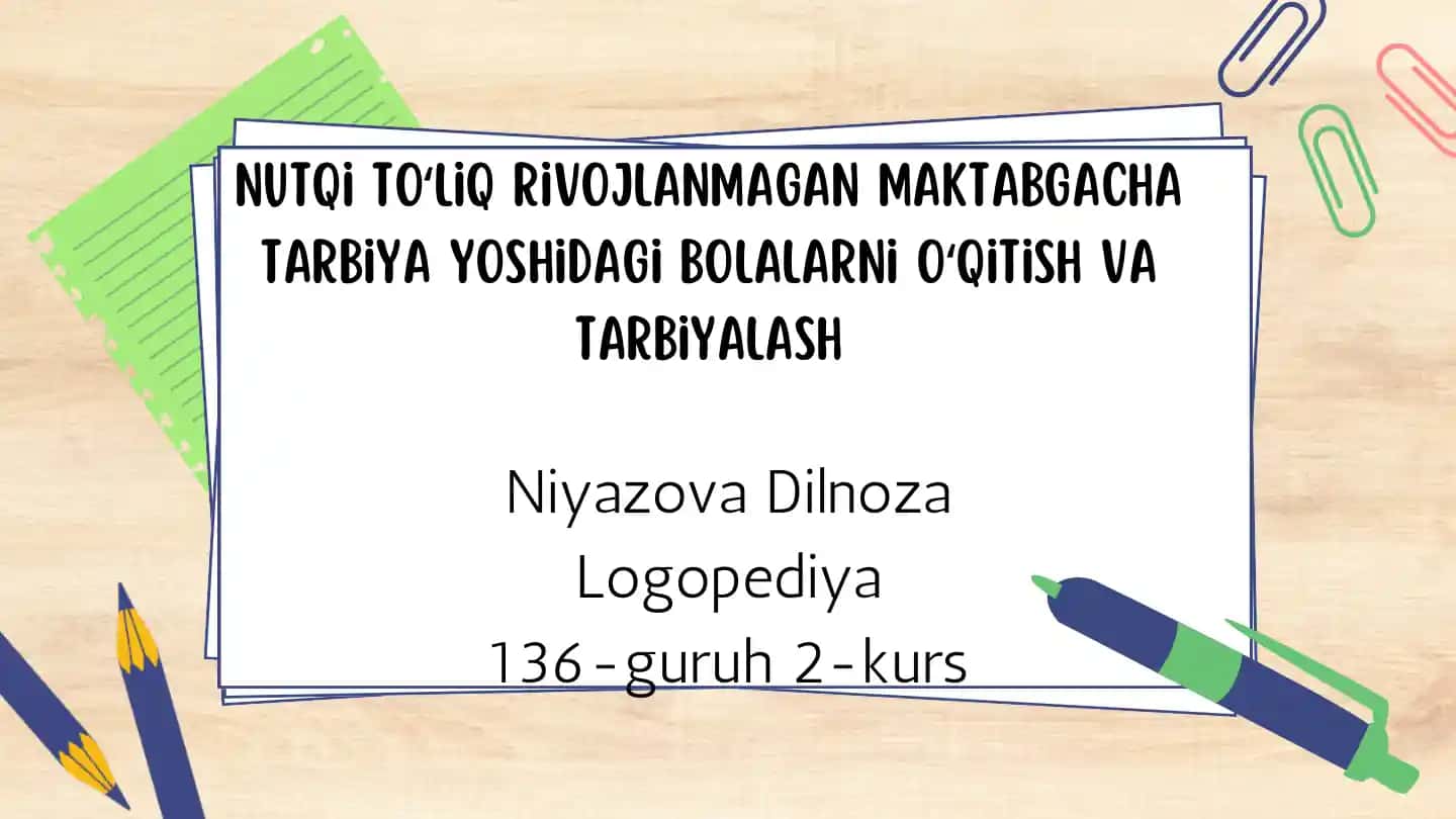 Nutqning to'liq rivojlanmaganligi sabablari