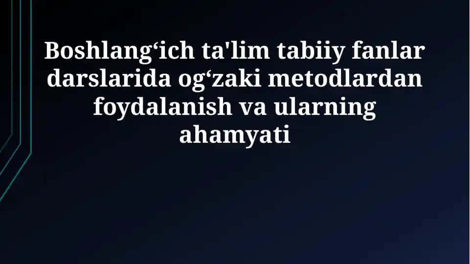 Ogʻzaki usullar