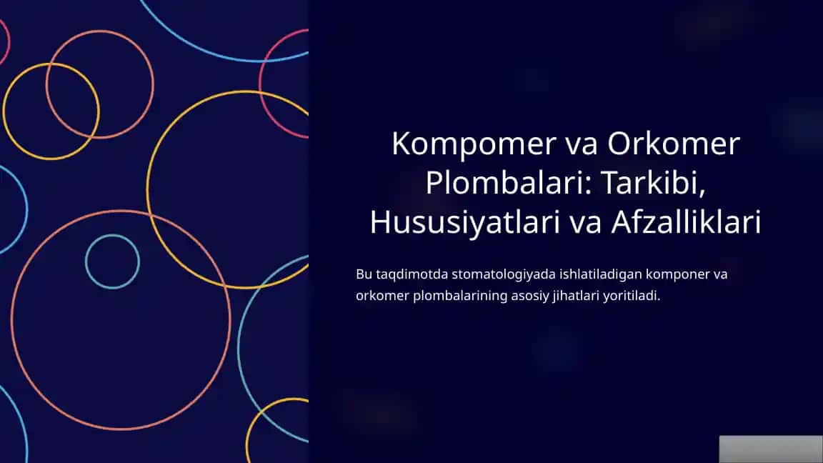Kompomer va Orkomer Plombalari