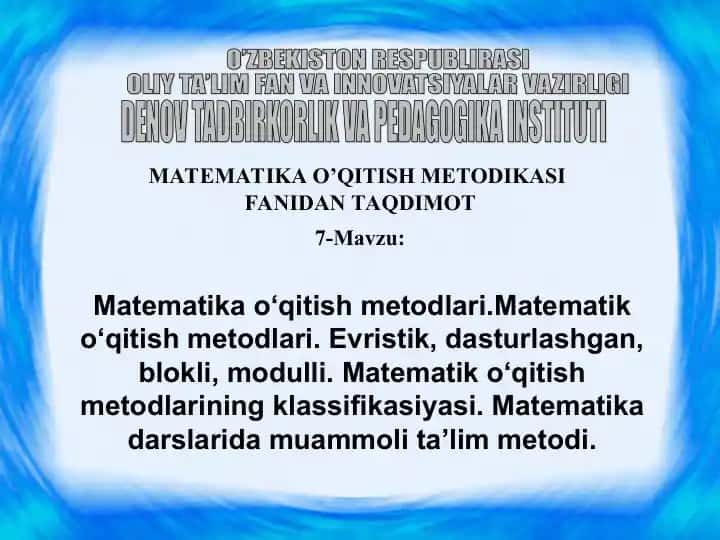 Matematika metodlari m
