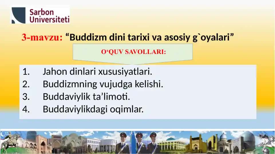 Jahon dinlari xususiyatlari