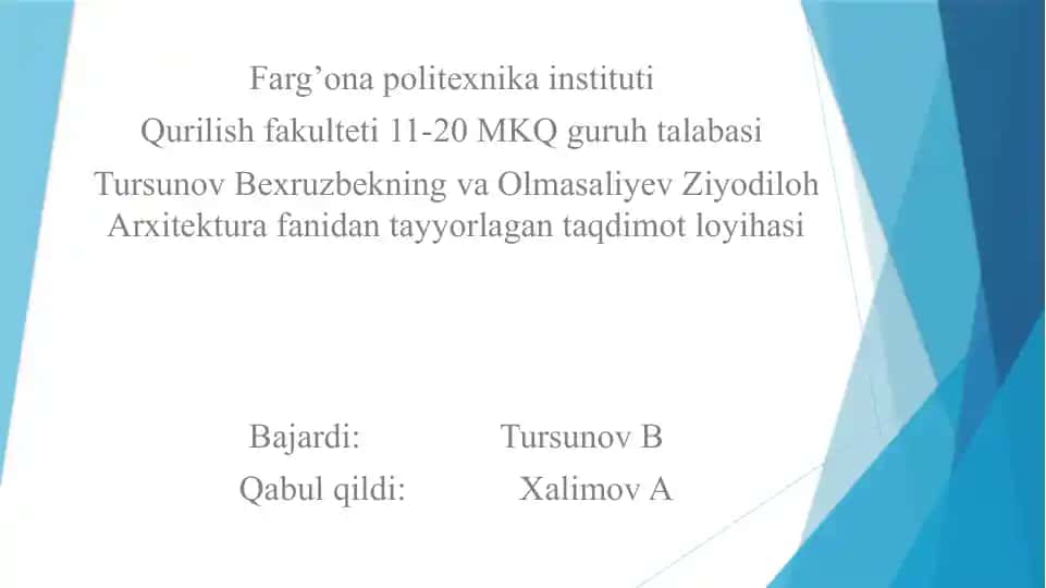 poydevor turlari va ulardan loyihalashning ahamiyat