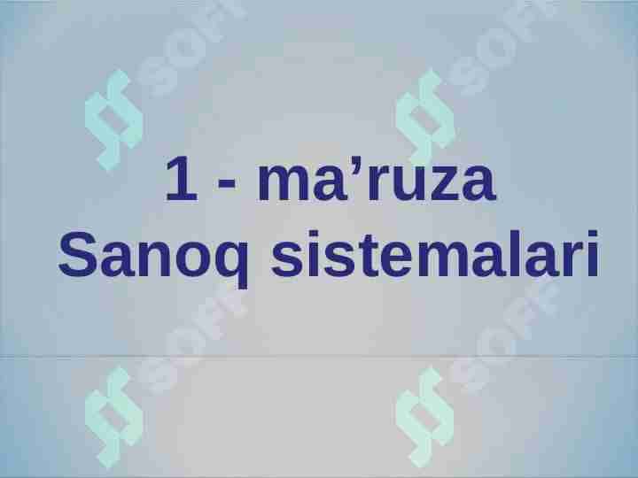 Sanoq sistemalari