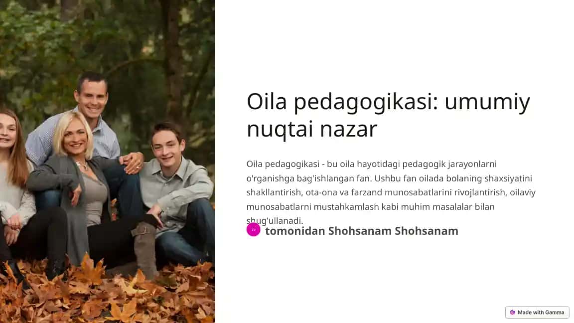 Oila pedagogikasi