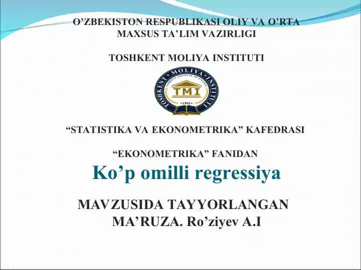 Ko’p omilli regressiya