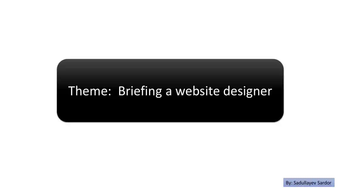 Briefing a Website Designer