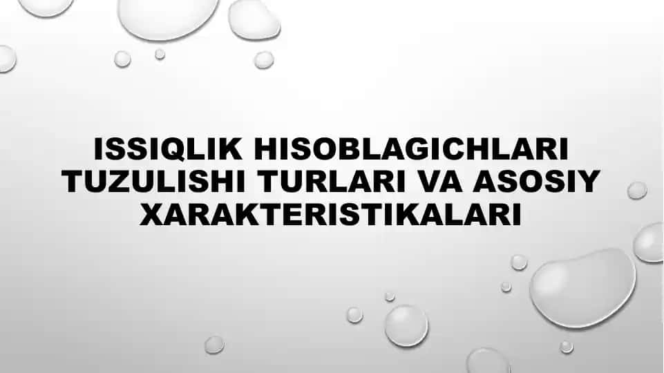 Issiqlik hisoblagichlarining tuzilishi