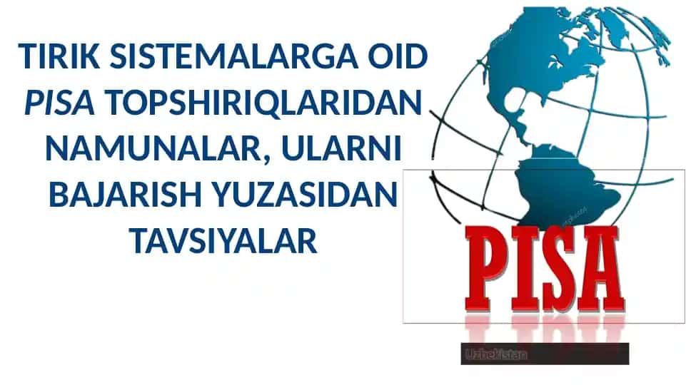 TIRIK SISTEMALARGA OID TOPSHIRIQLARIDAN NAMUNALAR,ULARNI BAJARISH YUZASIDAN TAVSIYALAR