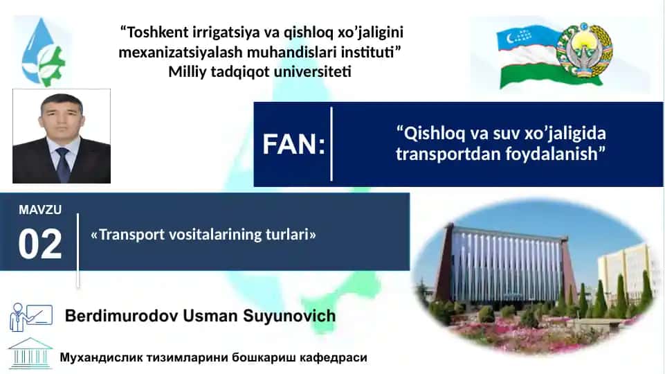 “Transport vositalarining turlari”