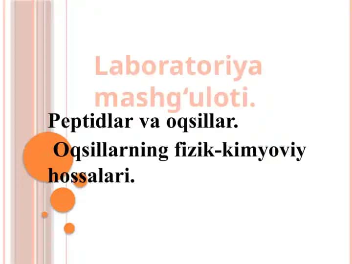 Peptidlar va oqsillar