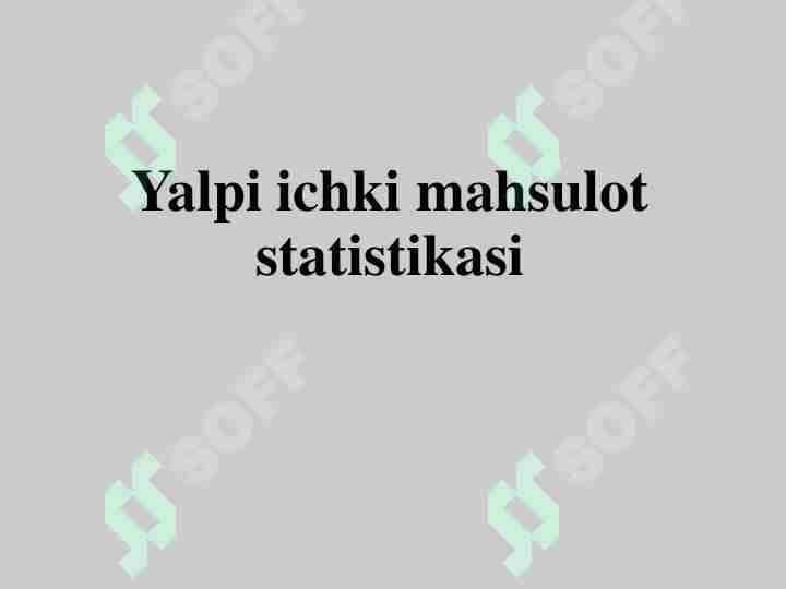 yalpi ichki mahsulot statistikasi