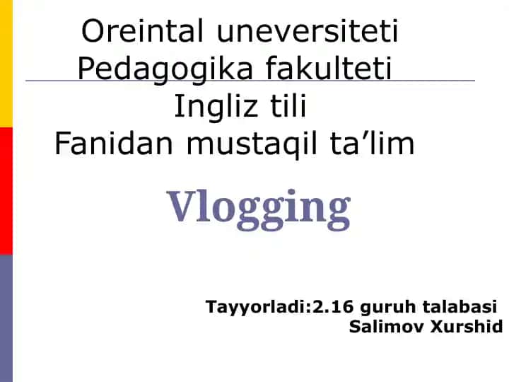 Vlogging