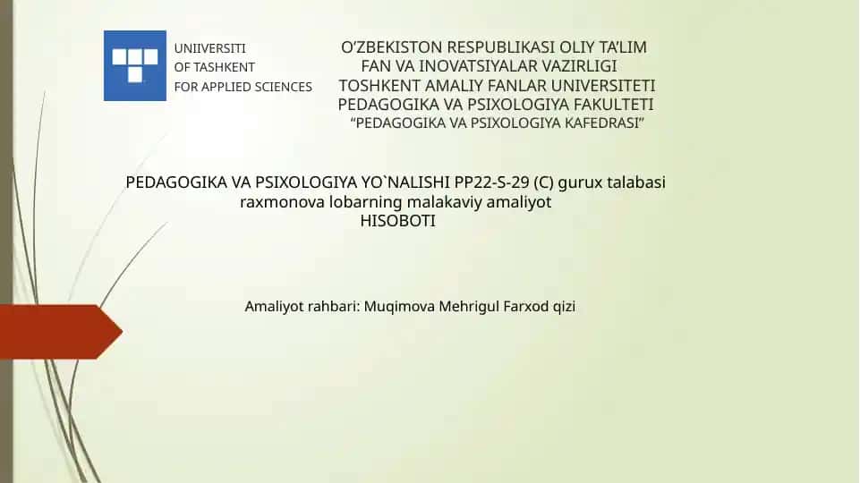 PEDAGOGIKA VA PSIXOLOGIYA YO`NALISHI PP22-S-29 (C)