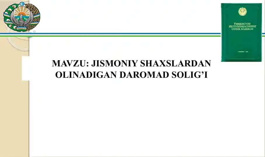 Jismoniy shaxslardan olinadigan daromad solig’i