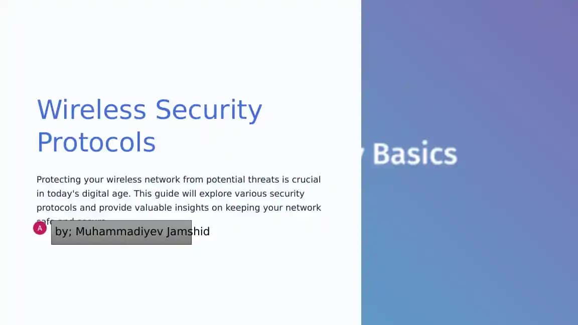 Wireless Security Protocols