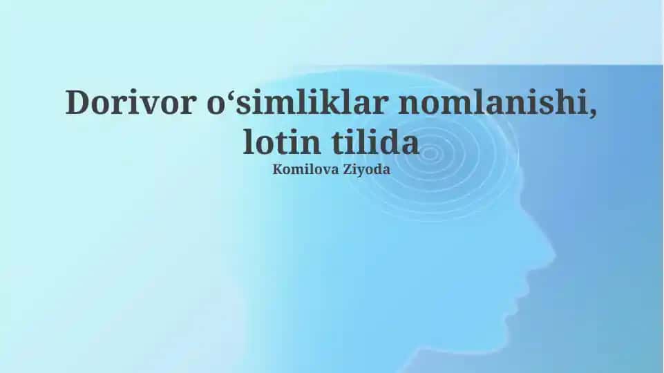 Dorivor oʻsimliklar nomlanishi, lotin tilida