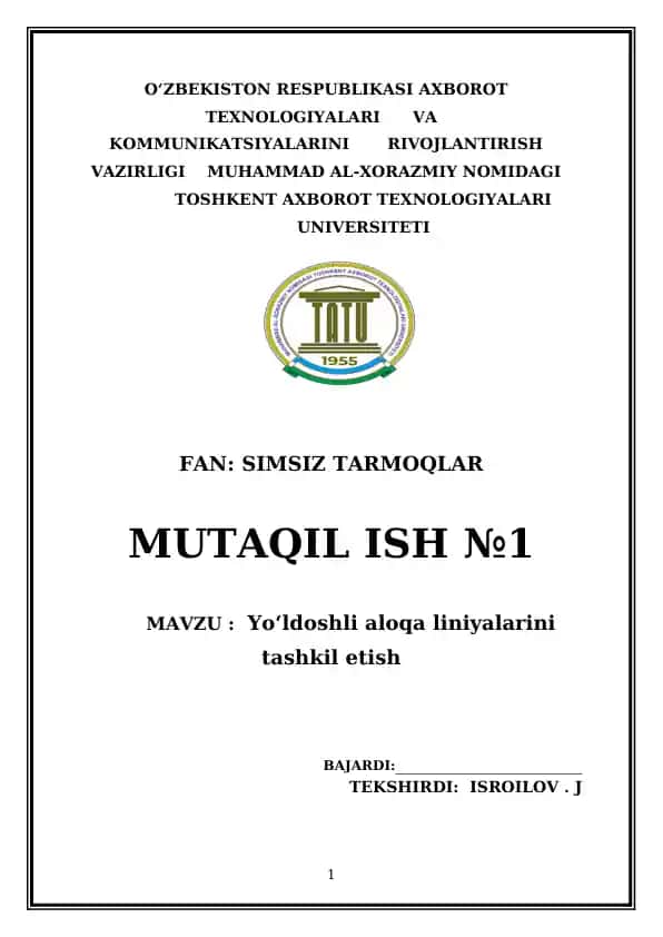 Yoʻldoshli aloqa liniyalarini tashkil etish