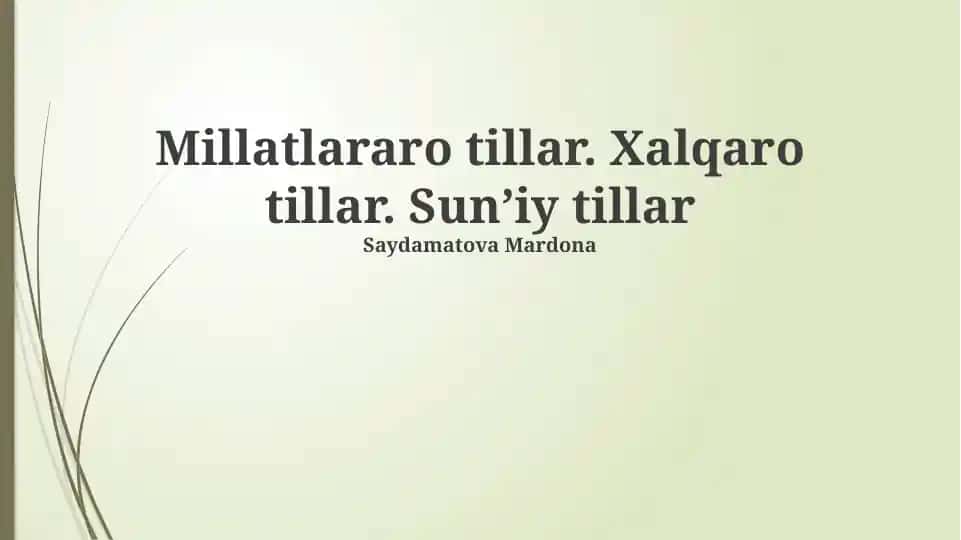 Millatlararo tillar