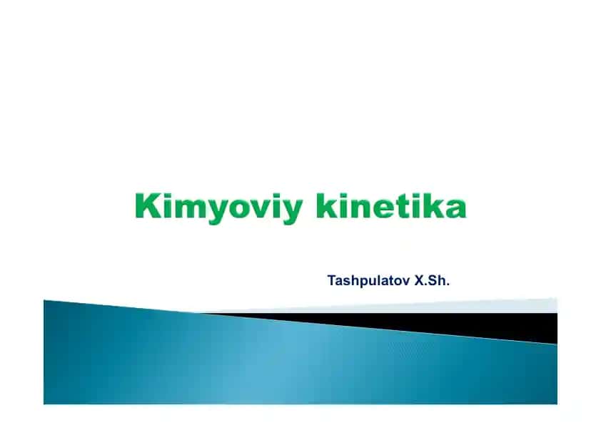 Kimyoviy kinetika