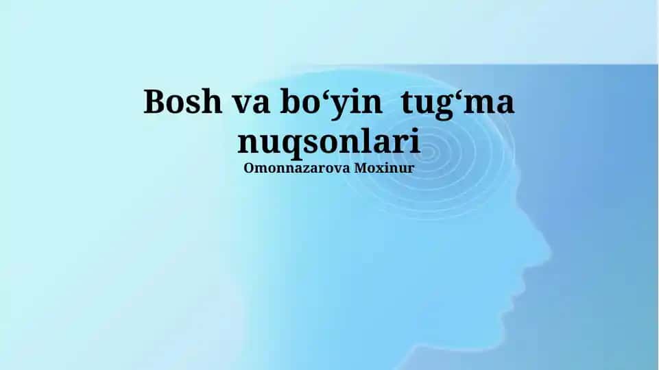 Bosh va boʻyin tugʻma nuqsonlari