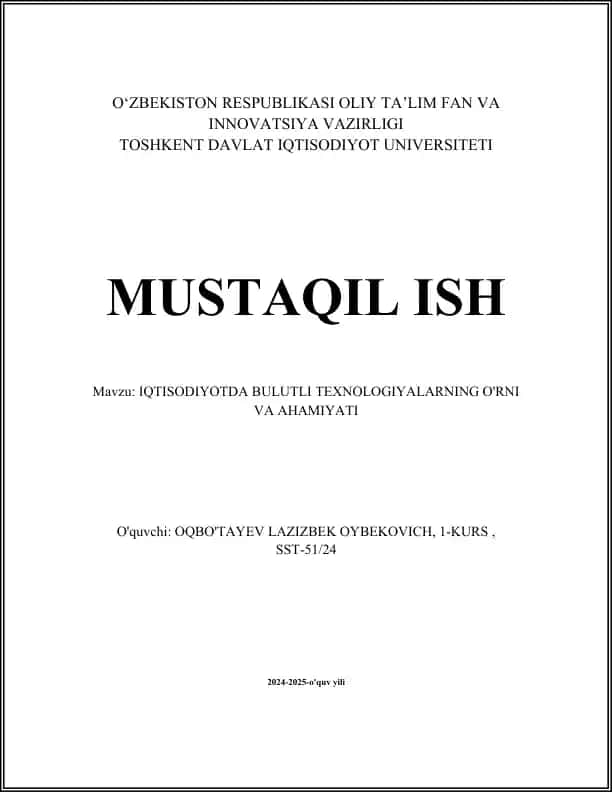 Bulutli hisoblash texnologiyasi