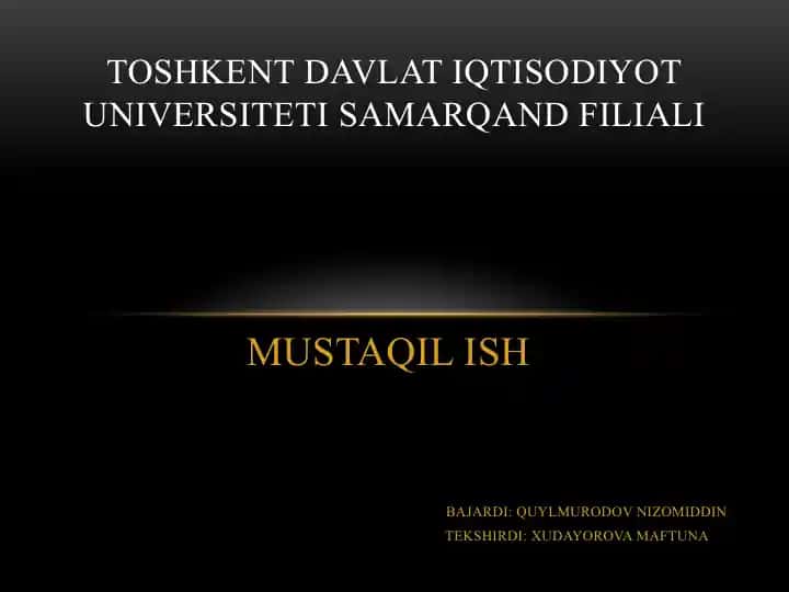 Mustaqil ish