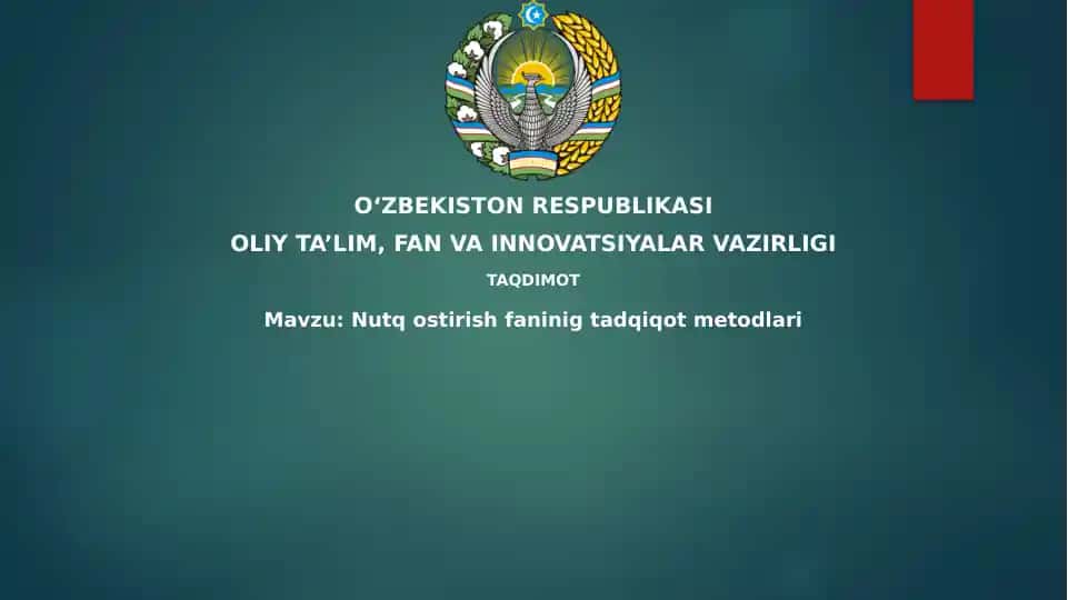 Nutq rivojlanishi fanining tadqiqot usullari