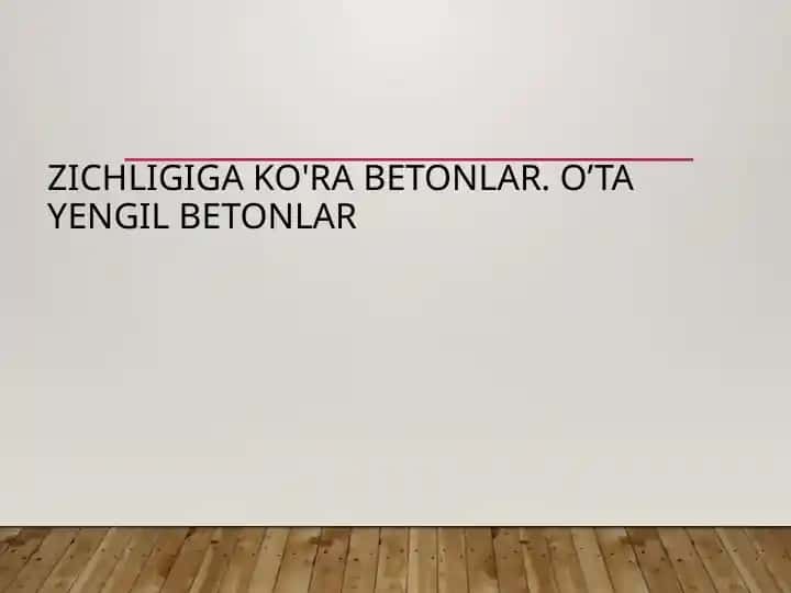 O'Tayengil betonlar