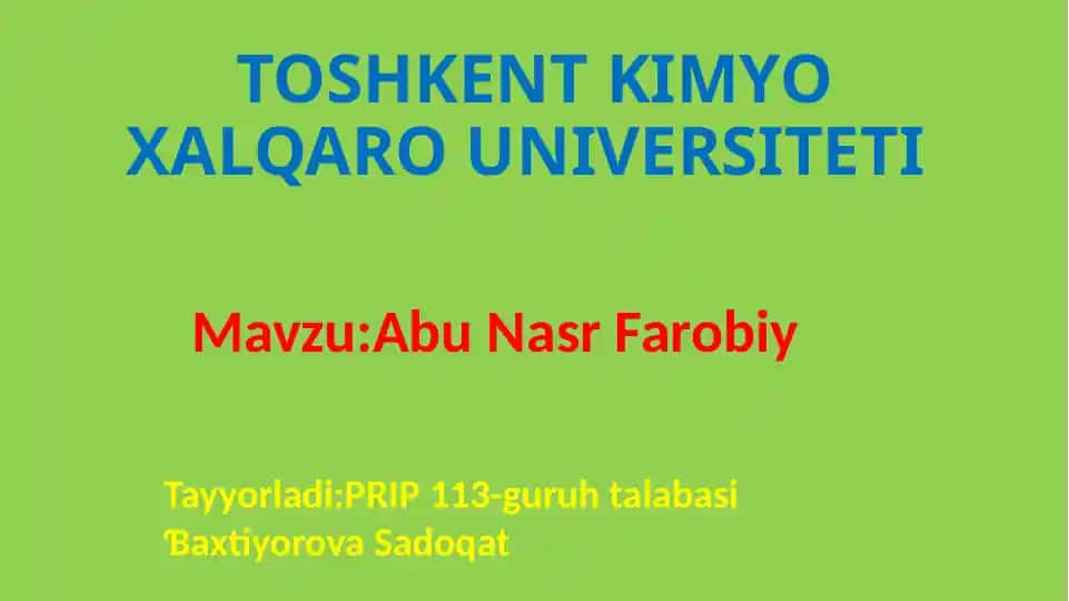 Abu Nasr Farobiy