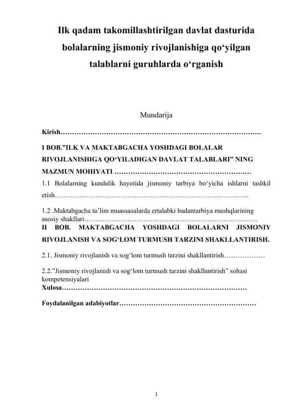 Maktabgacha yoshdagi bolalar rivojlanishi