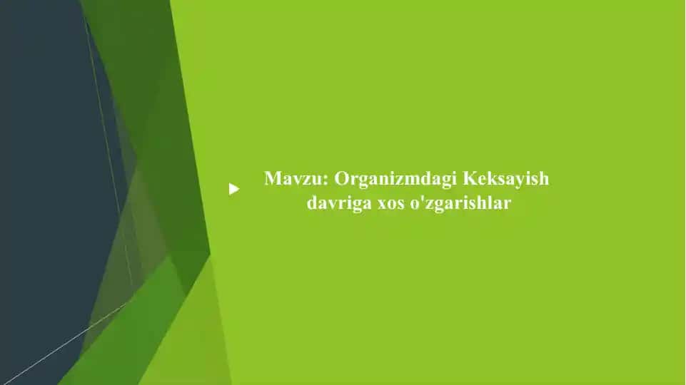 Organizmdagi Keksayish