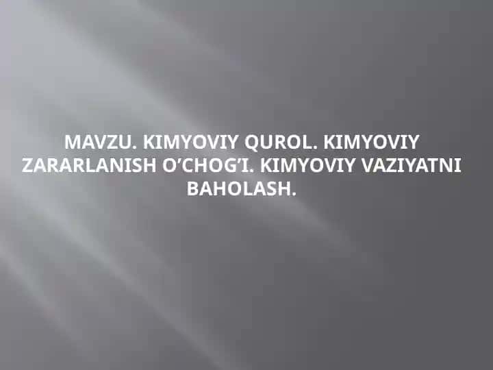 Kimyoviy qurol