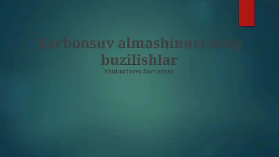 Karbonsuv almashinuvi irsiy buzilishlar