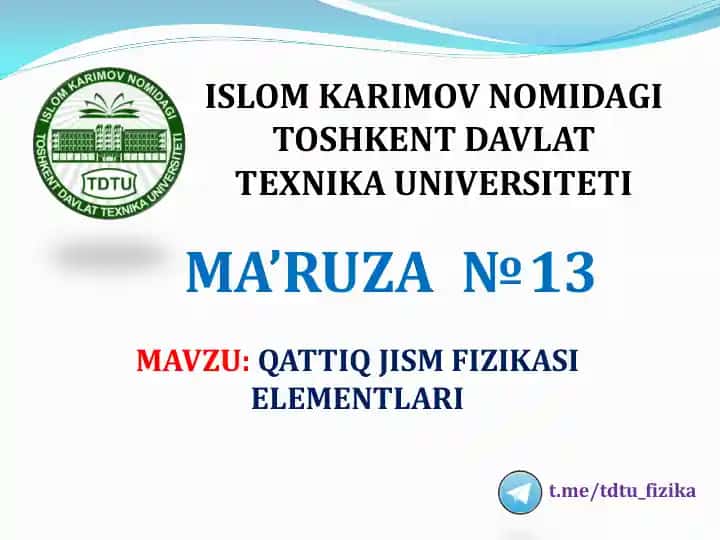 Jismlar Fizikasi Elementlari