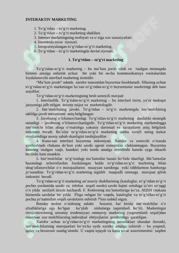 INTERAKTIV MARKETING