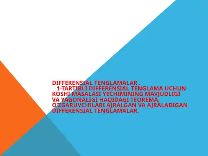 Differensial tenglamalar