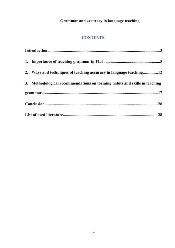 Grammar and accuracy in language teaching