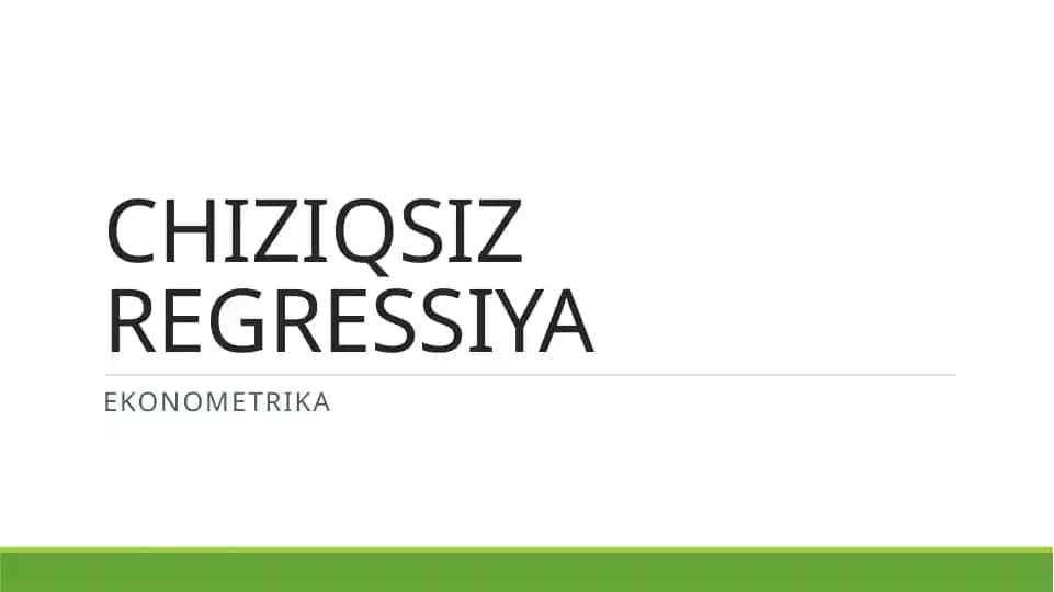 Chiziqsiz regressiya