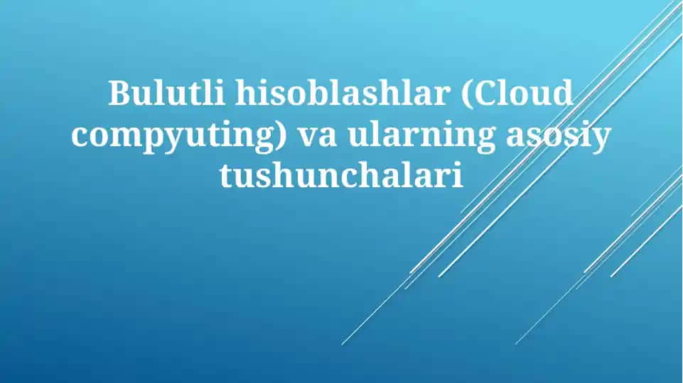 Bulutli hisoblashlar (Cloud computing)