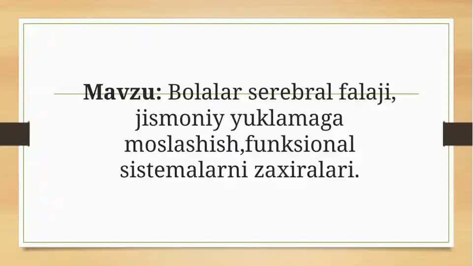 Bolalar serebral falaji haqida taqdimot