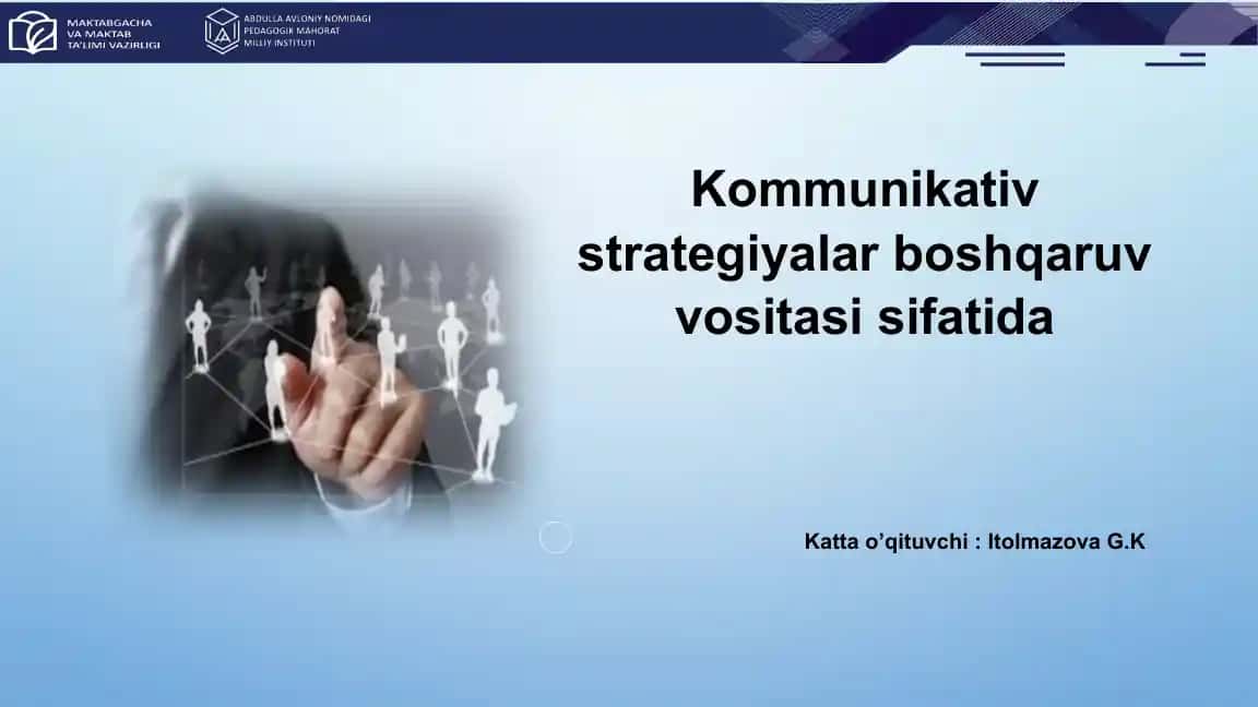 Kommunikativ strategiyalar boshqaruv vositasi sifatida